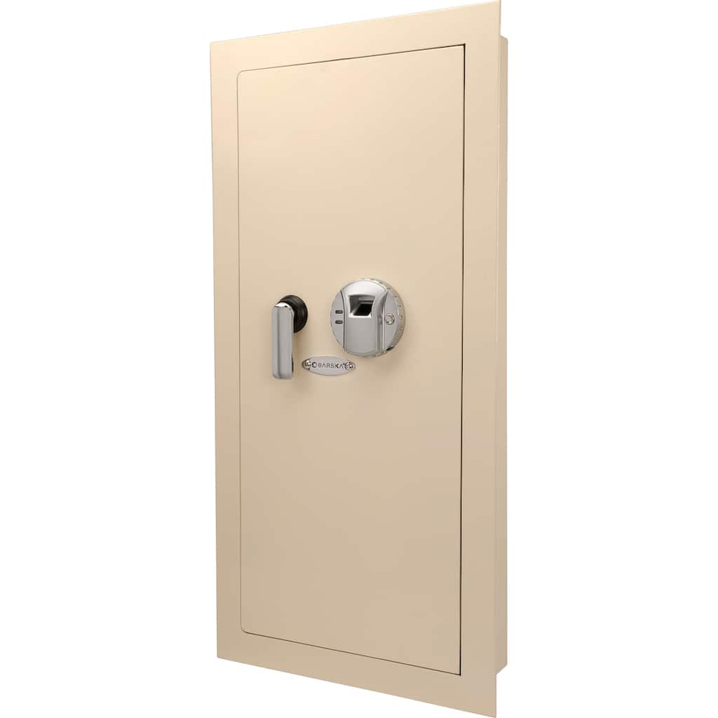 0.82 Cubic Ft Beige Biometric Wall Safe