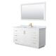Option White, Gold Trim, White Carrara Marble Top
