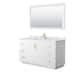Option White, Gold Trim, White Carrara Marble Top