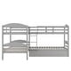 preview thumbnail 8 of 6, Twin Over Twin L-shaped Triple Bunk Bed with Trundle Bed & Ladder