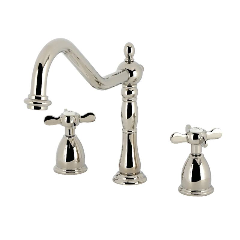 Kingston Brass Essex Double-Handle Wall-Mount Pre-Rinse Bridge Kitchen Faucet - Polished Nickel