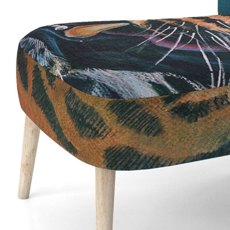 Designart "Artistic Colorful Painting Of Leopard" Upholstered Traditional Accent Chair and Arm Chair