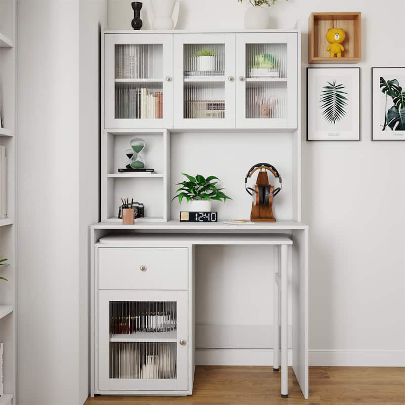 Computer Desk with Hutch & Bookshelf