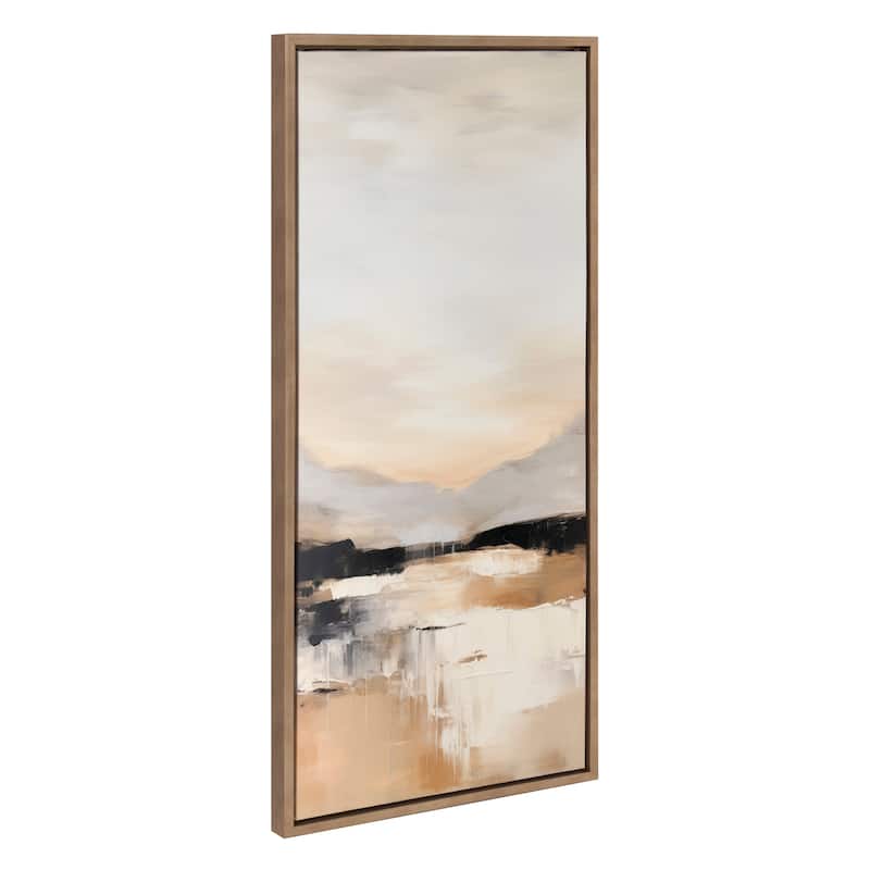 Kate and Laurel Sylvie Peaceful Landscape III Framed Canvas by Amy Lighthall - 18x40 - Gold