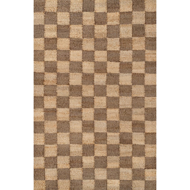 JONATHAN Y Theo Modern Farmhouse Woven Jute Checkerboard Area Rug
