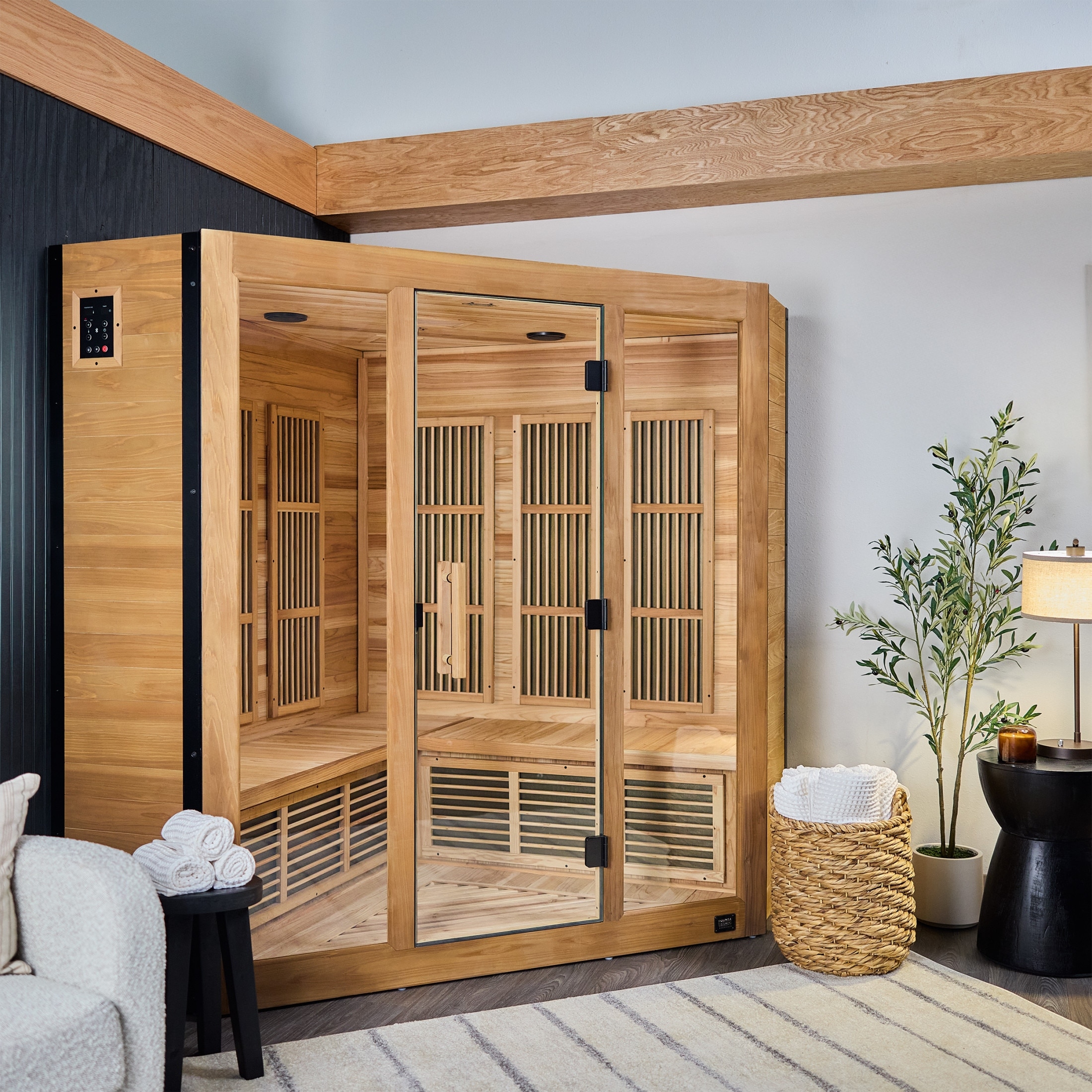 Backyard Discovery Rylan 4-Person Cedar Indoor Infrared Corner Sauna