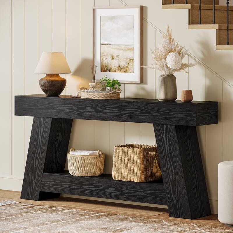 70.9-Inch Farmhouse Console Table, Wooden Sofa Table for Living Room