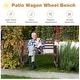 preview thumbnail 4 of 8, Costway Outdoor Wooden Wagon Wheel Garden Bench 2-Person Slatted Seat - See Details