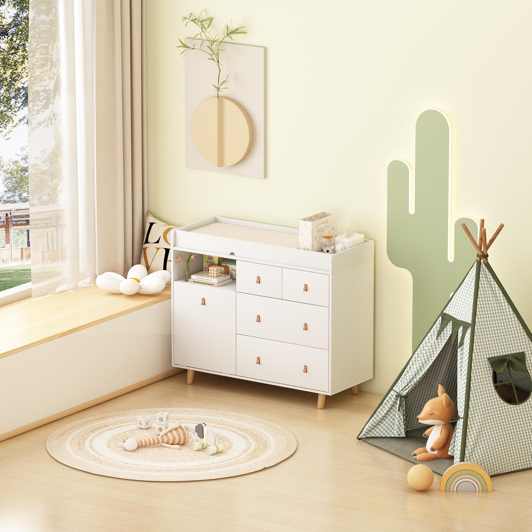Baby dresser with hutch top
