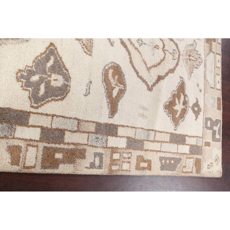 Abstract Modern Oriental Moroccan Area Rug Hand-knotted Wool Carpet - 5'5" x 7'2"