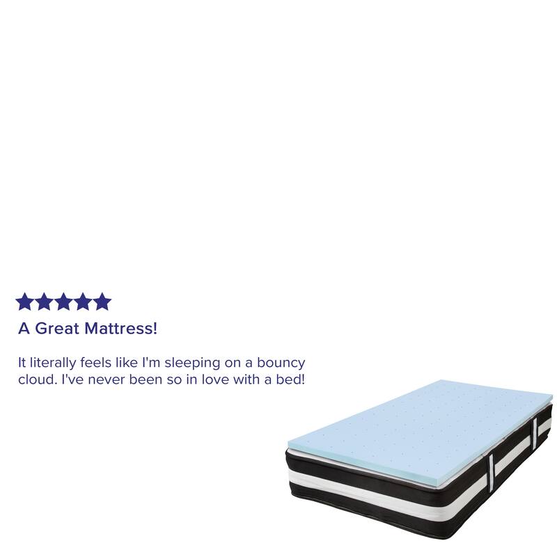 12" Mattress & Gel Memory Foam Topper Bundle Set
