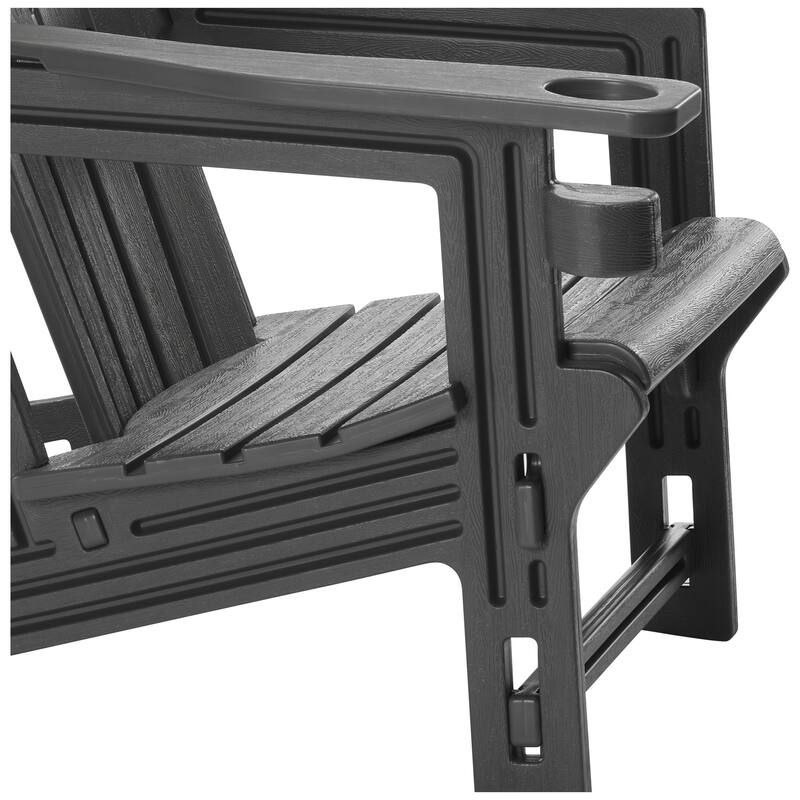 Polytrends Coastline Outdoor Poly Adirondack Chair with Side Table