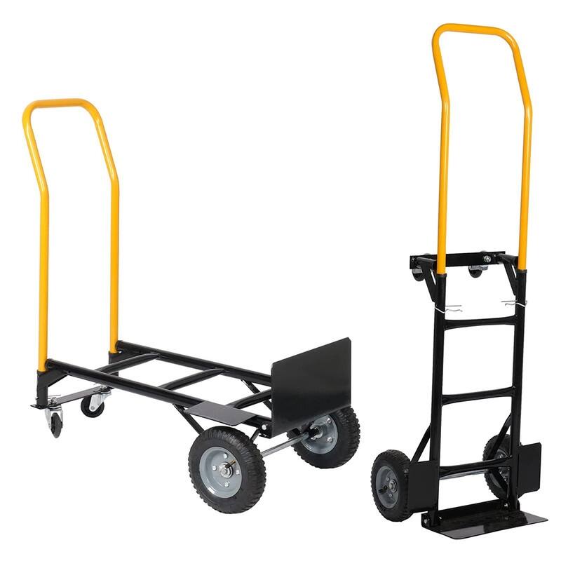 Hand Truck Dolly Cart with Swivel Wheels Push Carts 330 Lbs Capacity