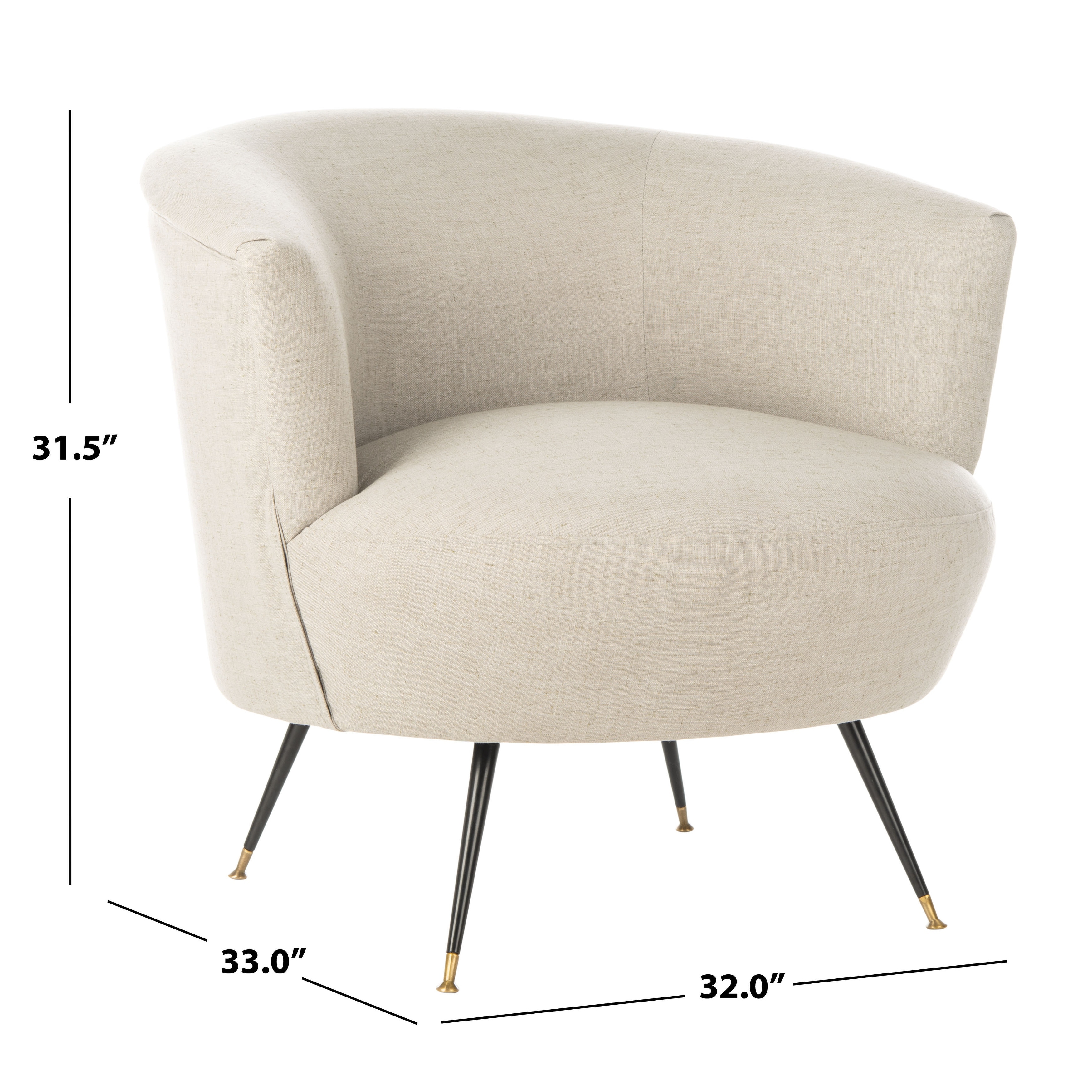 SAFAVIEH Arlette Velvet Retro Mid Century Accent Chair Light Grey 32