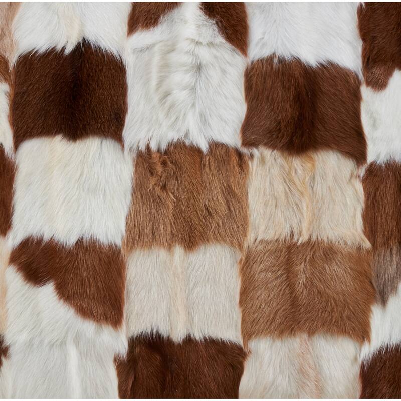 Patchwork Goat Fur Throw Pillow