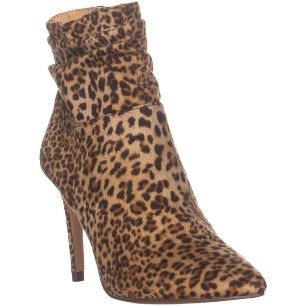XOXO Taniah Pointed Toe Ankle Boots, Leopard - 6.5 US / 37.5 EU