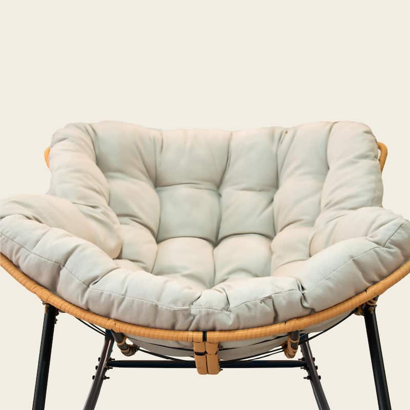 Patio Egg Rocking Chair, Rattan Wicker Lounge Chair, Modern Royal Chair for Bedroom, Living Room, Porch, Garden