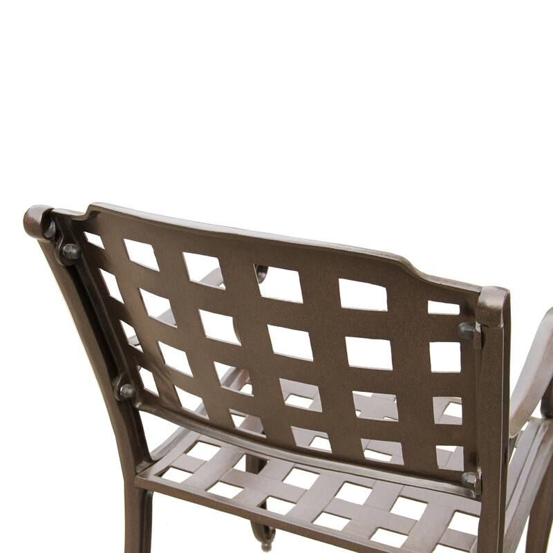 Modern Outdoor Mesh Cast Aluminum Patio Dining Chair