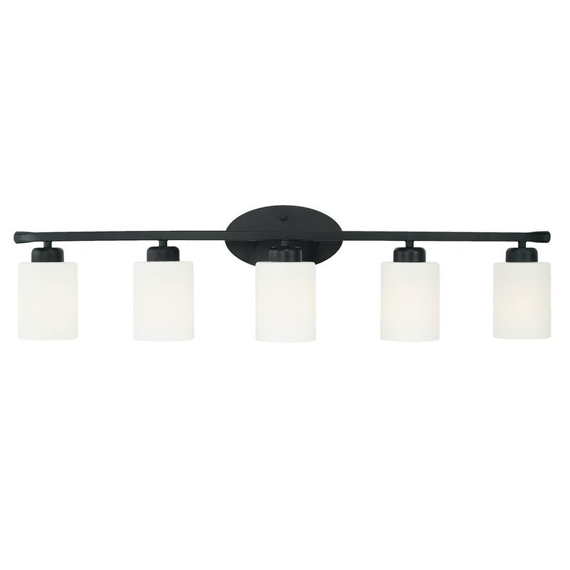 Dixon 37-inch 5-light Modern Bath/ Vanity Fixture w/ Soft White Glass
