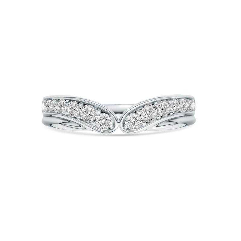 1/3ct TDW Diamond Contour Wedding Band in 10k Gold for Women