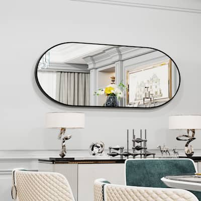 Black Aluminum Frame Art Wall Mirror