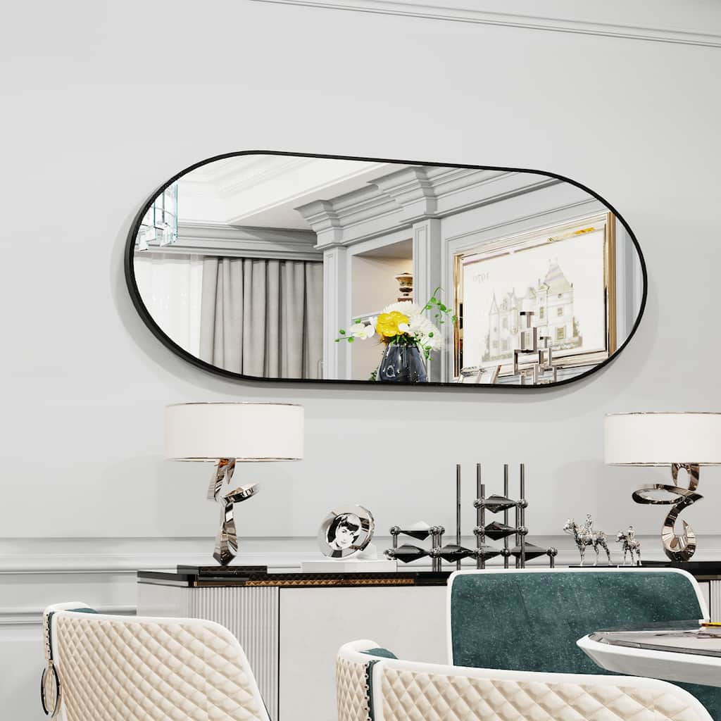 Black Aluminum Frame Art Wall Mirror
