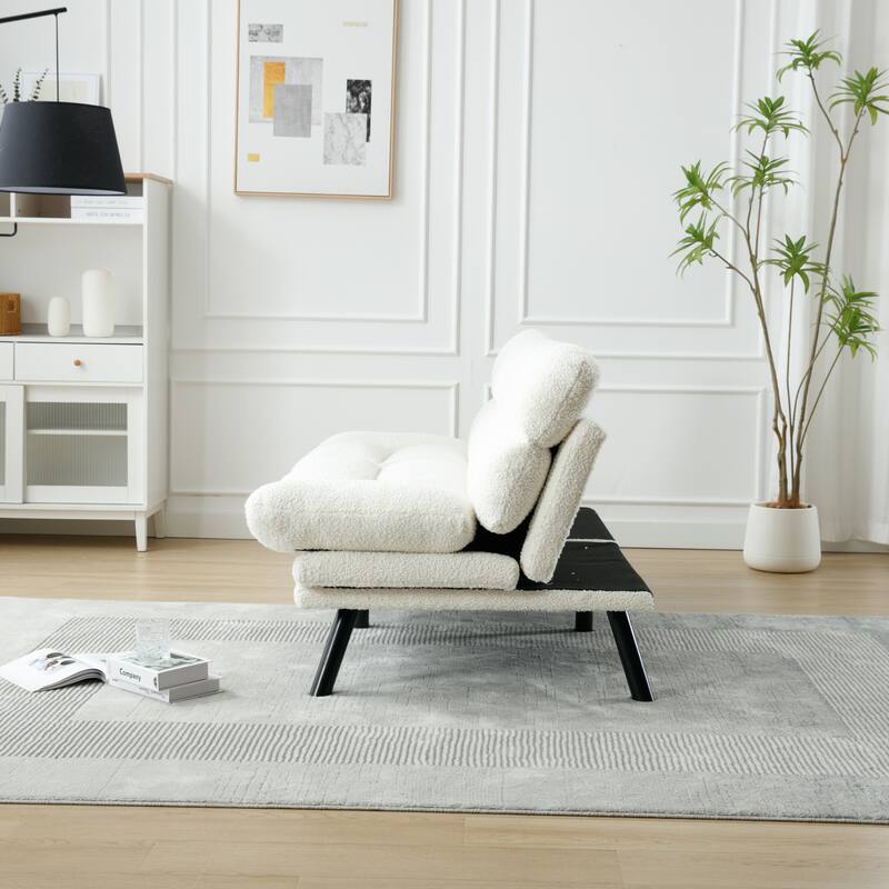 Modern 2-Seater Teddy Sofa with Metal Legs, Set of 1
