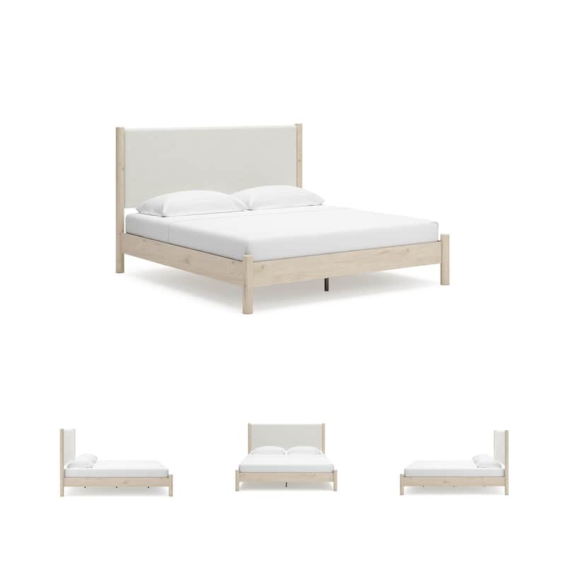 Signature Design by Ashley Cadmori Upholstered Panel Platform Bed