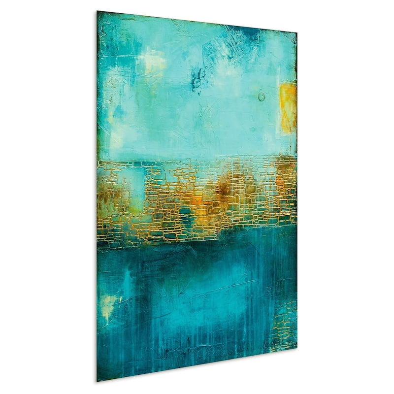 "Castle Court" Abstract Wall Art on Frameless Tempered Art Glass