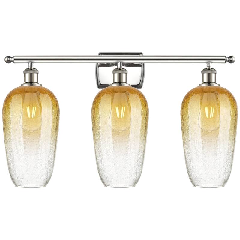 Innovations Lighting 516-3W-16-27 Brookhaven Flute Vanity Brookhaven - Polished Nickel / Amber