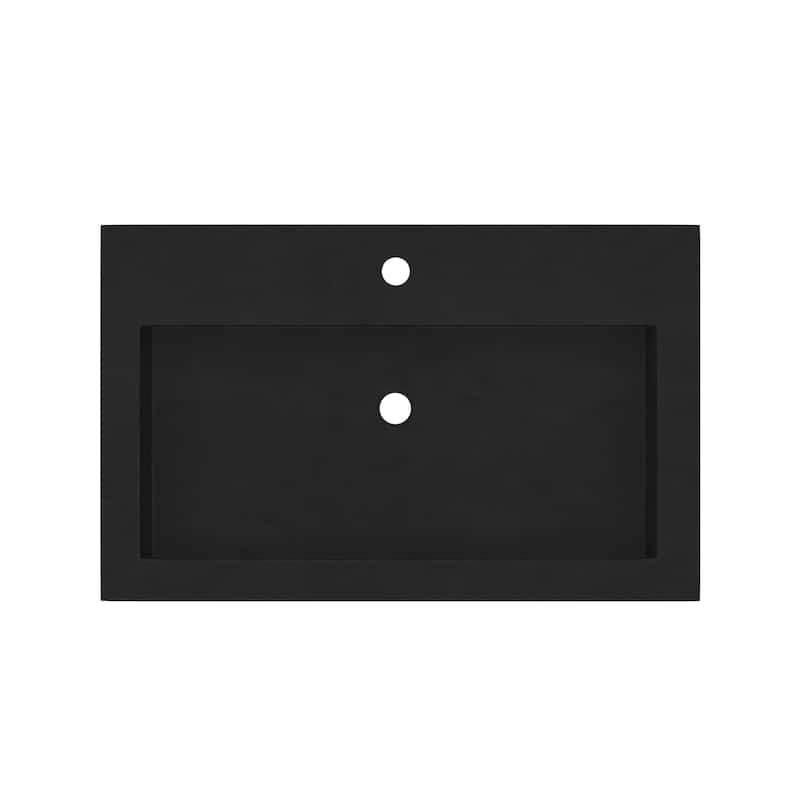 30" NativeStone Trough Drop-in Rectangular Bathroom Sink