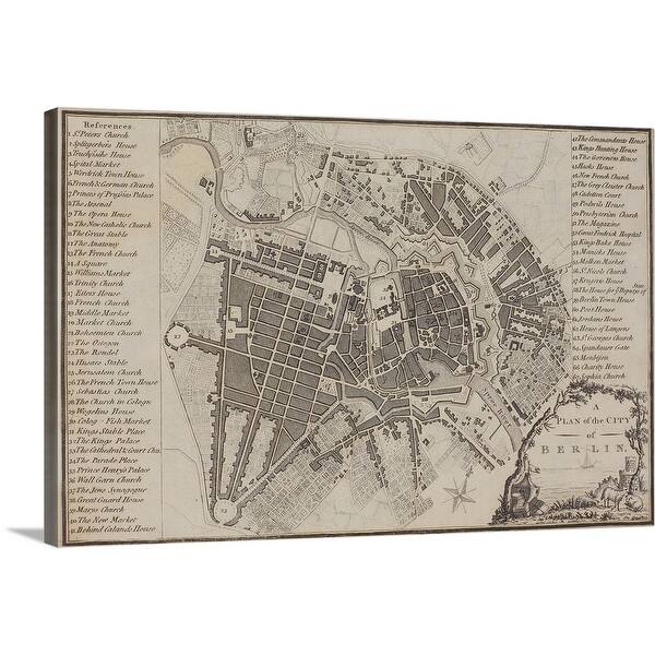 Shop Antique Map Of Berlin Germany Canvas Wall Art Overstock 16496351