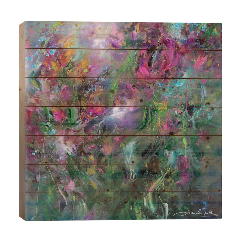 Thousand Kisses Deep Print On Wood by Jaanika Talts - Multi-Color - 26x26x1.5