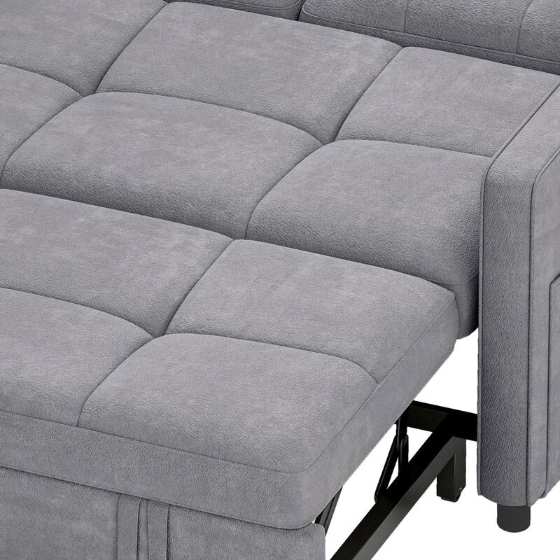 Moasis 3-in-1 Multi-Functional Sleeper Sofa with Iron Frame Pull-Out Bed,Loveseat Bed with USB Port