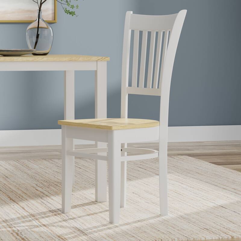 5-Piece Dining Set, 48" Rectangle Wood Table and Spindle Chairs