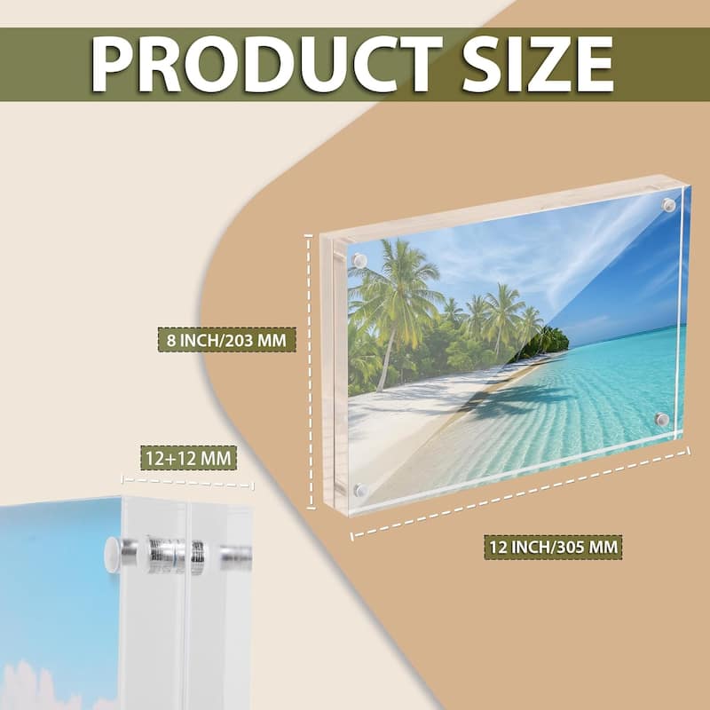 BP4U™ Magnetic Acrylic Picture Frame, Double-Sided Tabletop Picture Frame Freestanding for Desktop Display(1-Pack)