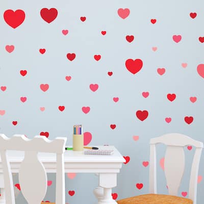 Walplus Minimal Colorful Hearts Wall Sticker Decal DIY Art Home Decor