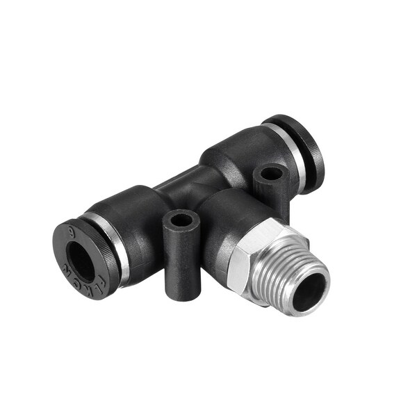 Push To Connect Fittings T Type Thread Tee 15/64" x 1/8" G Male Thread - 15/64"OD x 1/8" G