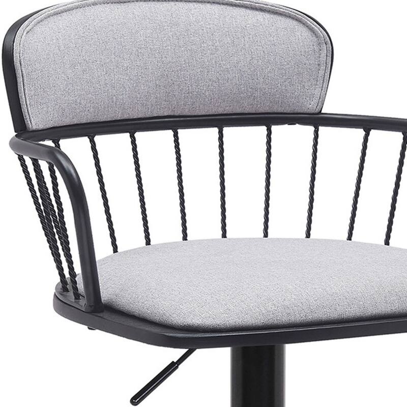 Adjustable Height Swivel Bar Stool with Faux Leather Seat Footrest and Metal Pedestal Base for Kitchen - 43”H x 19”W x 20”D