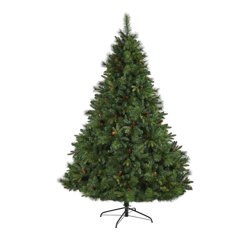 7.5' Pre-Lit Full West Virginia Pine Artificial Christmas Tree, Clear LED Lights - 7.5 Foot
