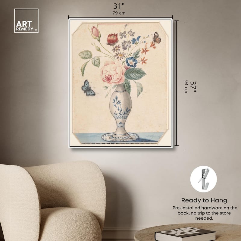Vase with flowers 1850 Canvas by Art Remedy