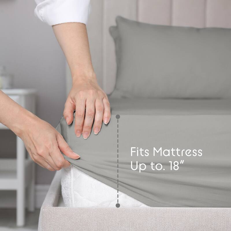 Vellux Solid Jersey Knit Sheet Set - Cotton Blend, Deep Pocket, Ultra Soft