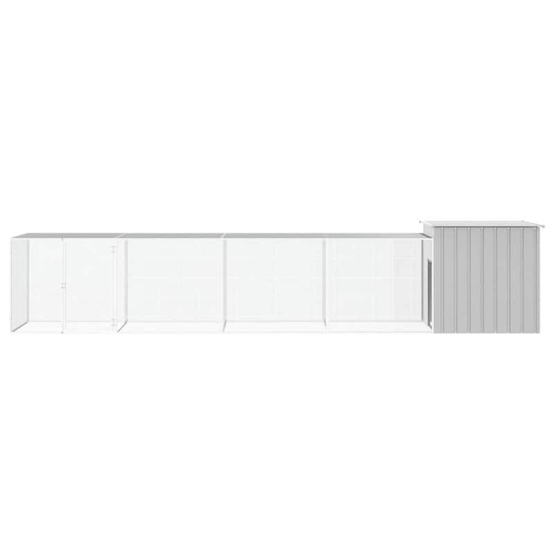 vidaXL Chicken Coop Multipurpose Chicken House with Mesh Cage Galvanized Steel
