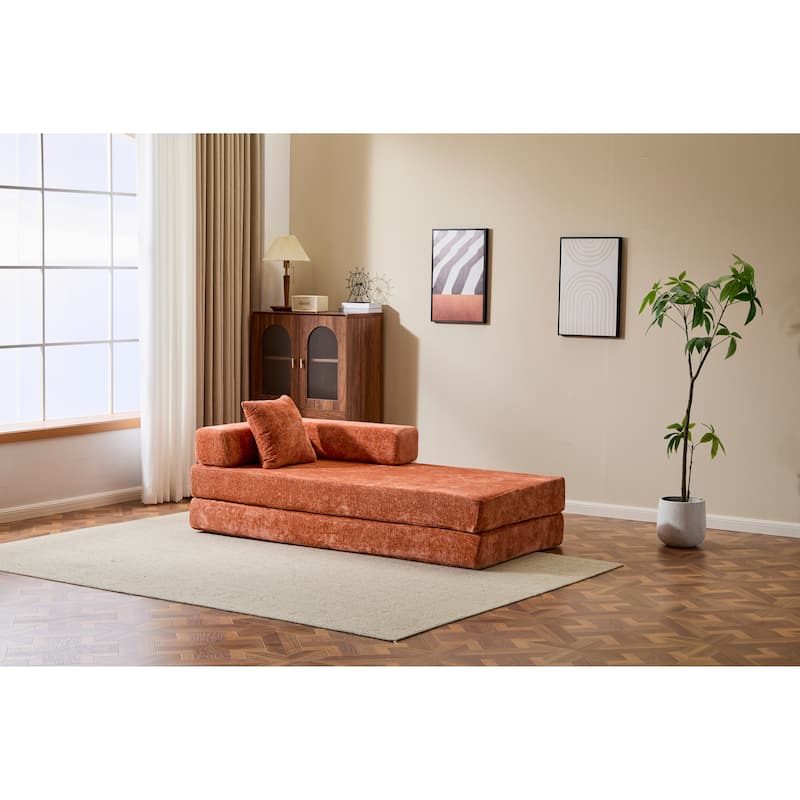 Floor Couch,Compression Sofa,Convertible Floor Sofa Bed-with Pillow Back Support Armrest,Comfy Futon Couch Lounge Sleeper Bed