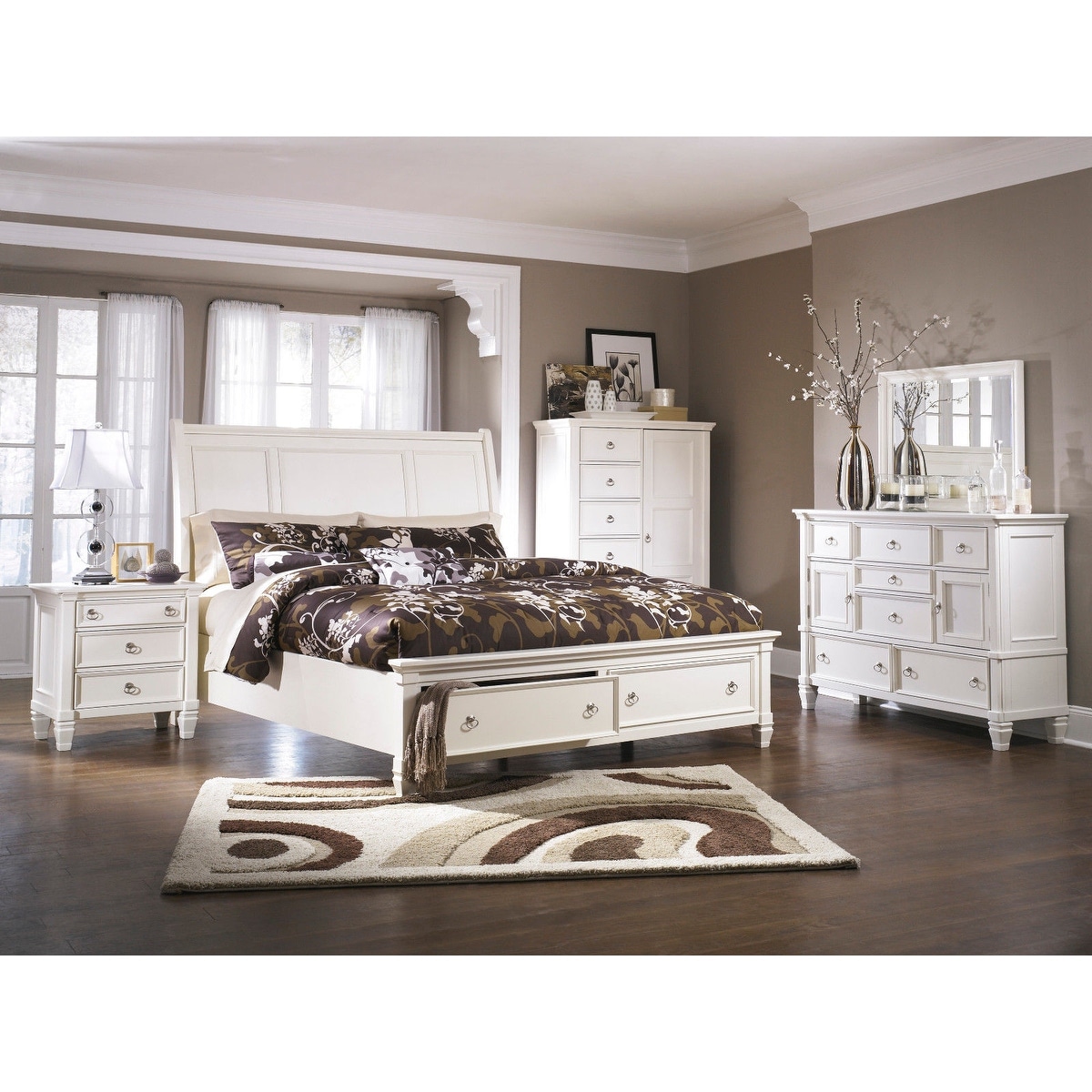 Ashley Furniture B672-93 White Prentice Three Drawer Night Stand