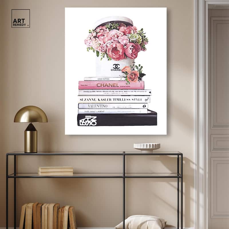 Pretty Roses upon Books Canvas by Art Remedy, Gallery Wrapped