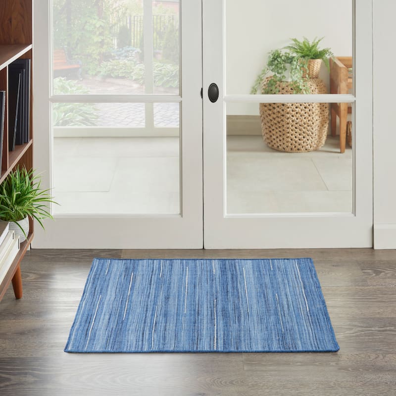 Nourison Interweave Indoor Solid Area Rug - 2' x 3' - Denim - Rectangle