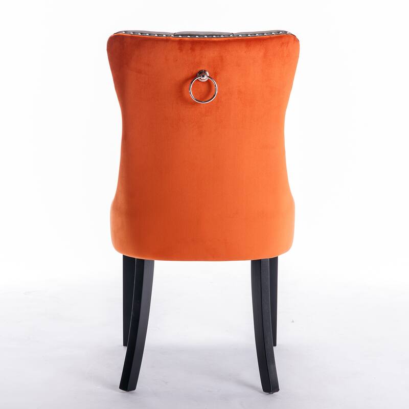 Set of 2 Modern High-End Tufted Solid Wood Upholstered Dining Chair with Nailhead Trim