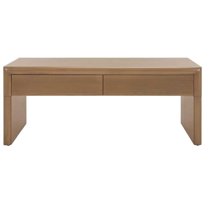 SAFAVIEH Home Collection Rune Coffee Table W/ Drawers - 47" L x 24" D x 20" H - Sand
