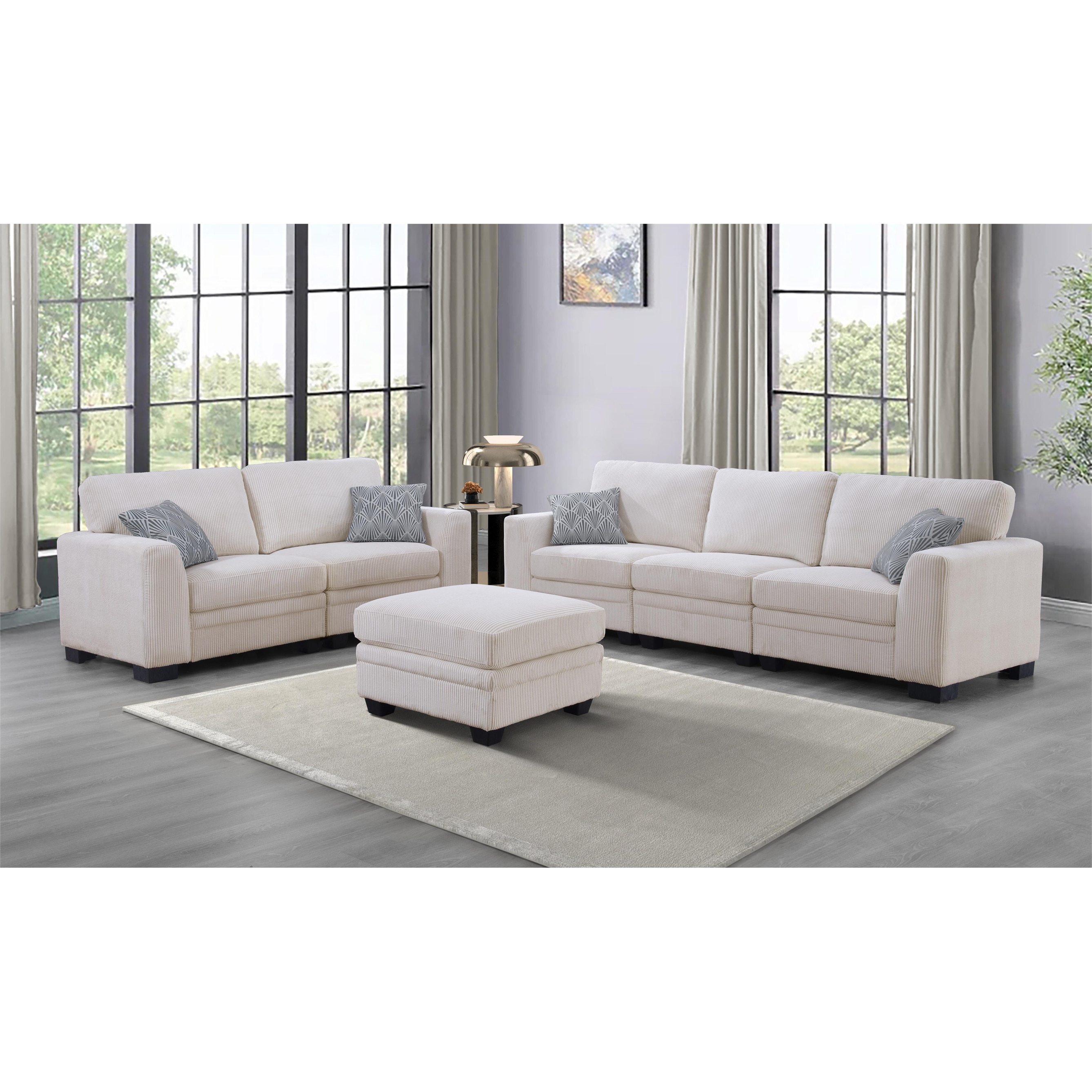 6 PCS Corduroy Flexible Combination Living Room Set